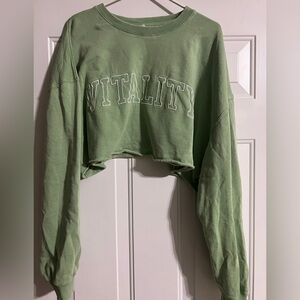 Balance Athletica / Vitality Crop Crewneck Green Sweatshirt XL